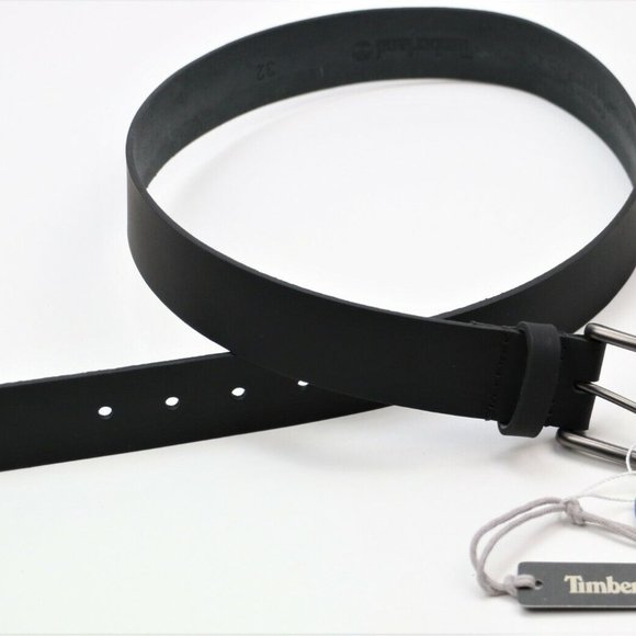 Timberland Size 34 Men's Classic Leather Belt Made in USA Black New - Picture 3 of 8